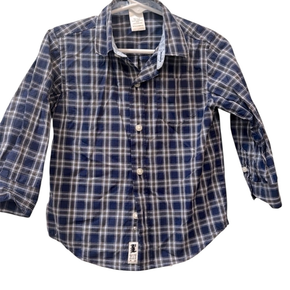 Janie & Jack baby boys 18-24 months blue plaid button down